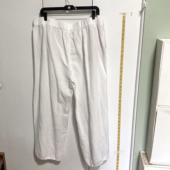 J Jill Linen Blend Wide Side Slit Leg White Pants Women's Large - Picture 10 of 16